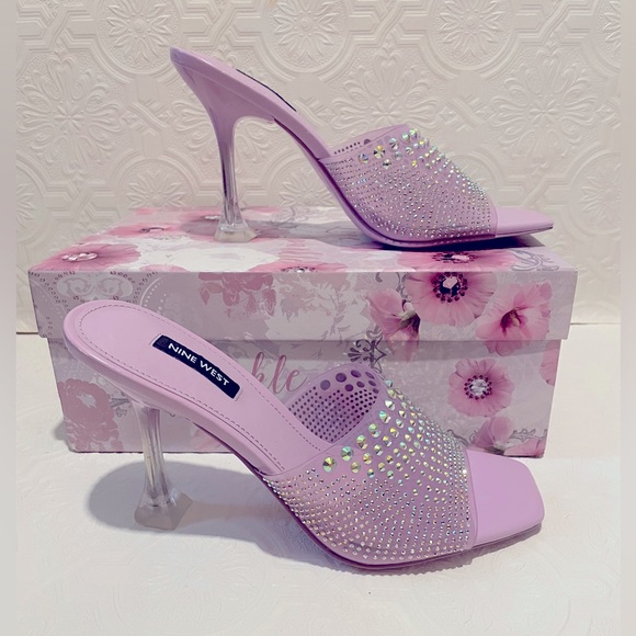Nine West ZipTip3 Lilac Mule High Heel Sandals  Women’s size 8.5 Brand New - Picture 7 of 8